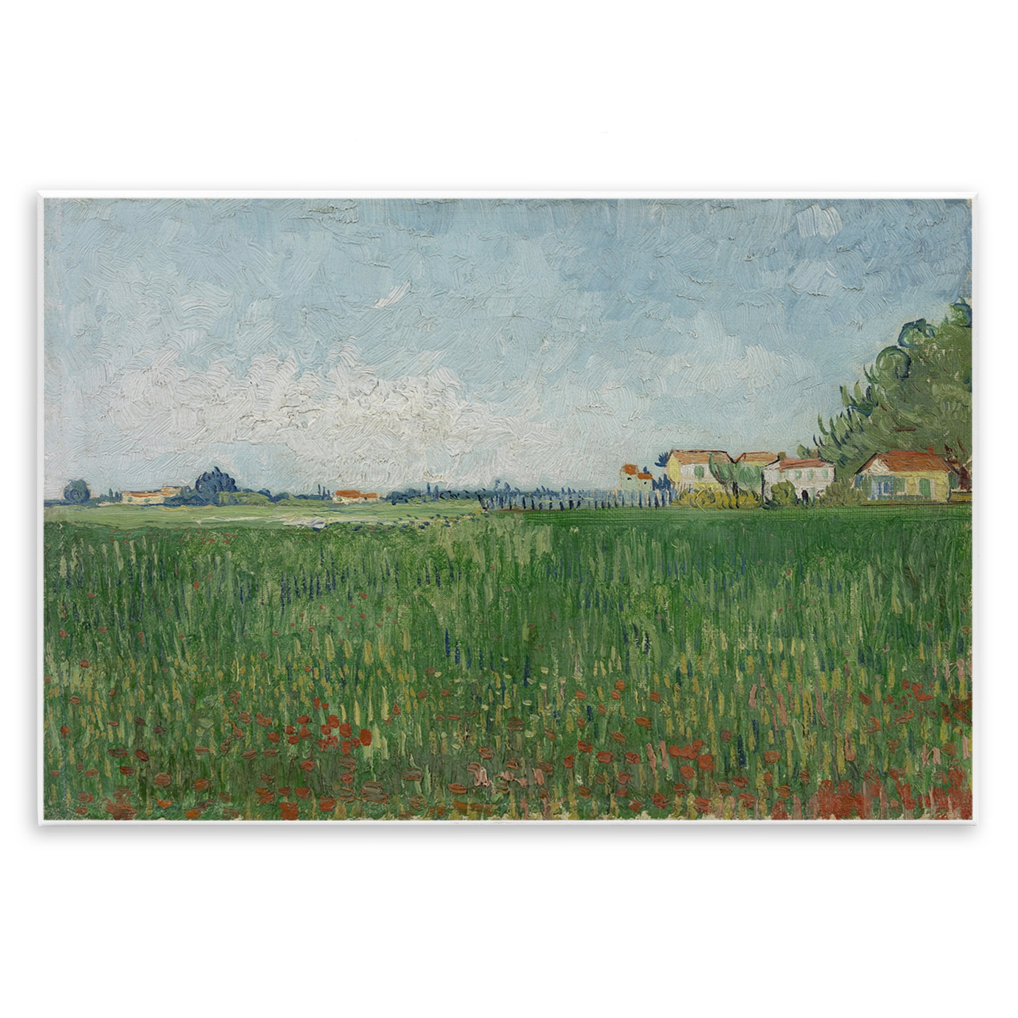 Stupell Industries Van Gogh Field with Poppies Landscape & Nature Painting Unframed Art Print Wall Art, 15 x 10