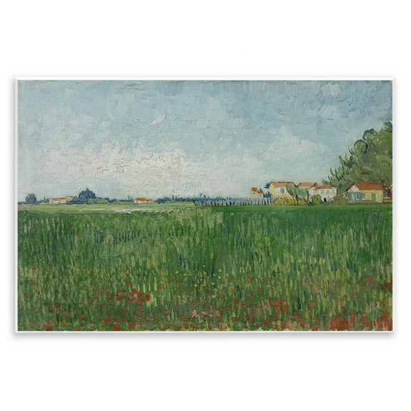 Stupell Industries Van Gogh Field with Poppies Landscape & Nature Painting Unframed Art Print Wall Art, 15 x 10