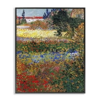 Stupell Industries Van Gogh Flower Garden Landscape & Nature Painting Black Framed Art Print Wall Art, 11 x 14