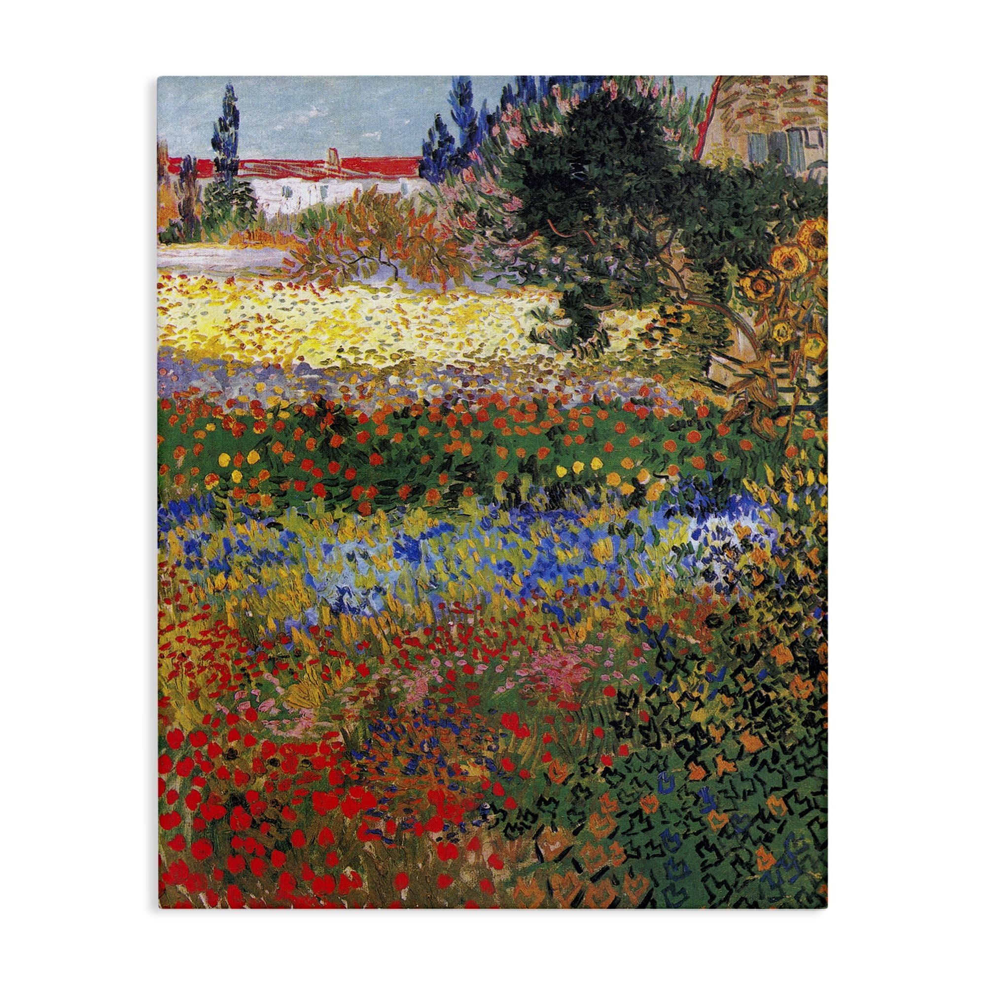 Stupell Industries Van Gogh Flower Garden Landscape & Nature Painting Wrapped Canvas Art Print Wall Art, 24 x 30