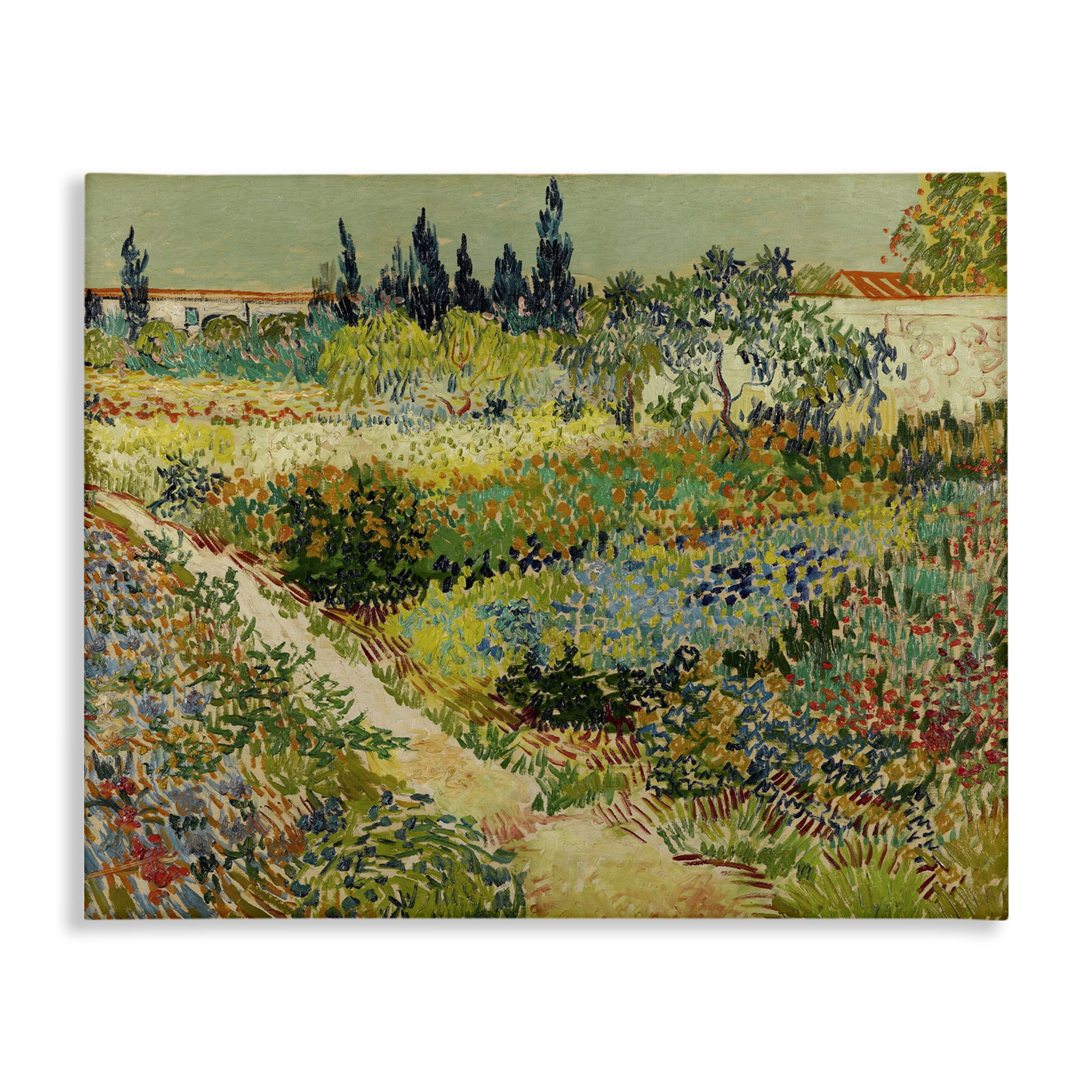 Stupell Industries Van Gogh Garden at Arles Landscape & Nature Painting Wrapped Canvas Art Print Wall Art, 30 x 24