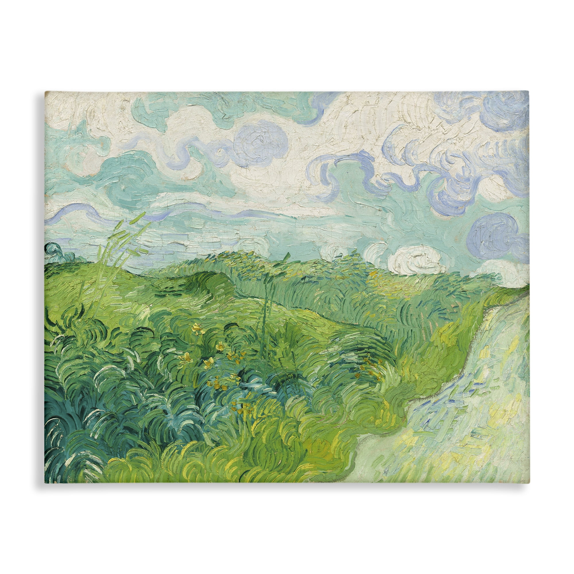 Stupell Industries Van Gogh Green Wheat Field Landscape & Nature Painting Wrapped Canvas Art Print Wall Art, 48 x 36