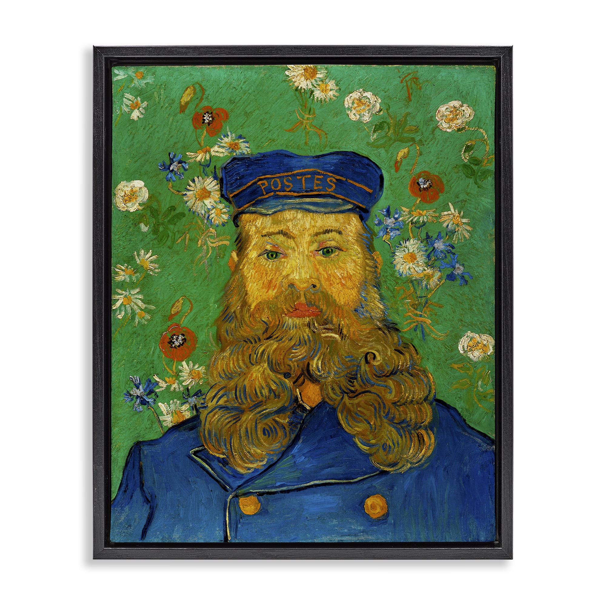 Stupell Industries Van Gogh Joseph Ruolin Portrait People Painting Black Floater Framed Canvas Art Print Wall Art, 25 x 31