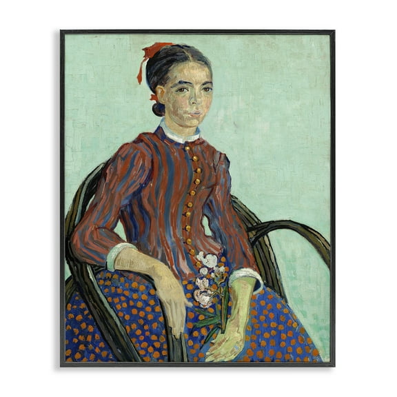 Stupell Industries Van Gogh Lady Mousme People Painting Black Framed Art Print Wall Art, 11 x 14