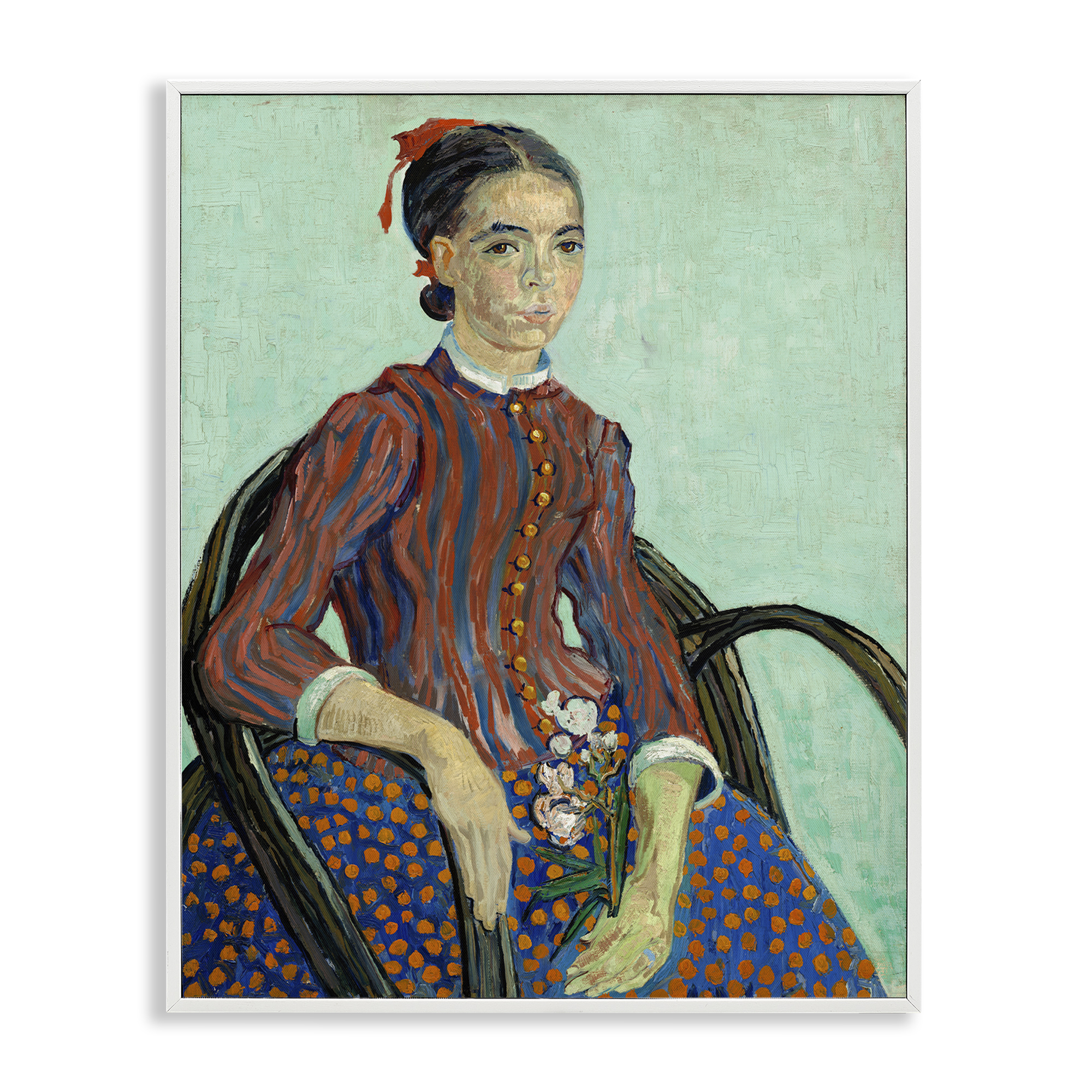 Stupell Industries Van Gogh Lady Mousme People Painting White Framed Art Print Wall Art, 24 x 30