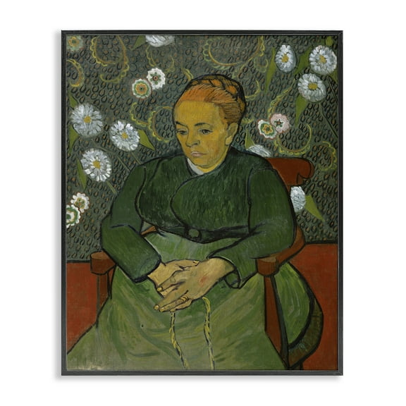 Stupell Industries Van Gogh Madame Ruolin People Painting Black Framed Art Print Wall Art, 11 x 14