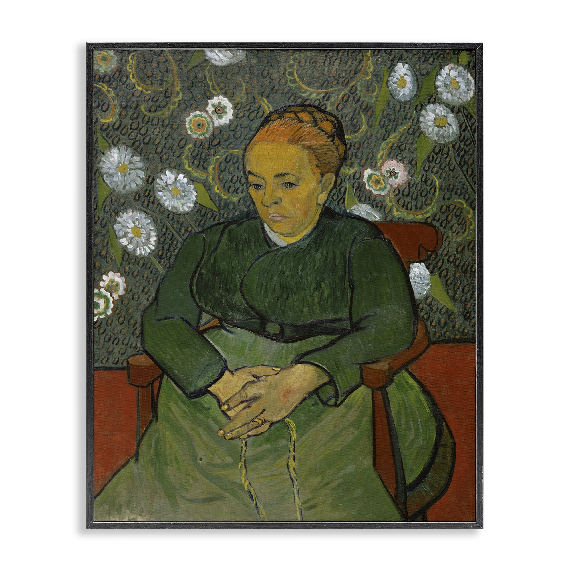 Stupell Industries Van Gogh Madame Ruolin People Painting Black Framed Art Print Wall Art, 16 x 20