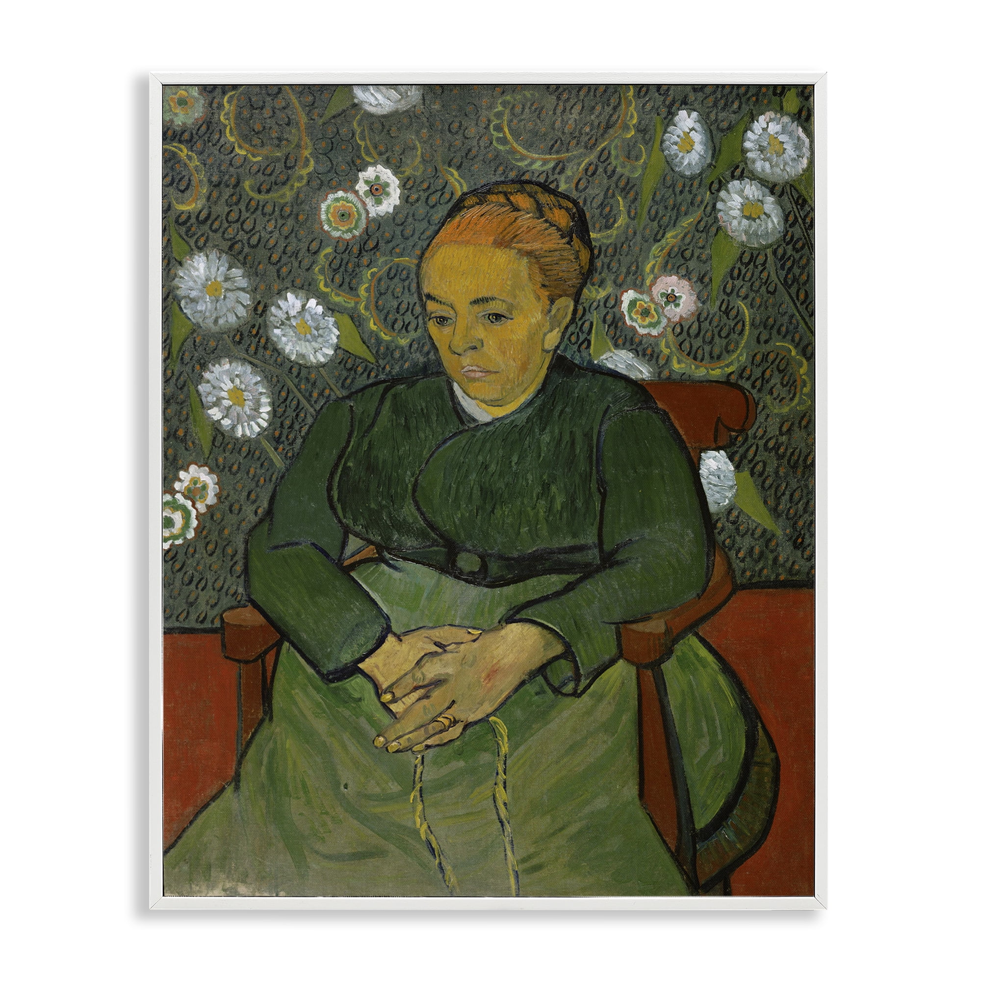 Stupell Industries Van Gogh Madame Ruolin People Painting White Framed Art Print Wall Art, 11 x 14
