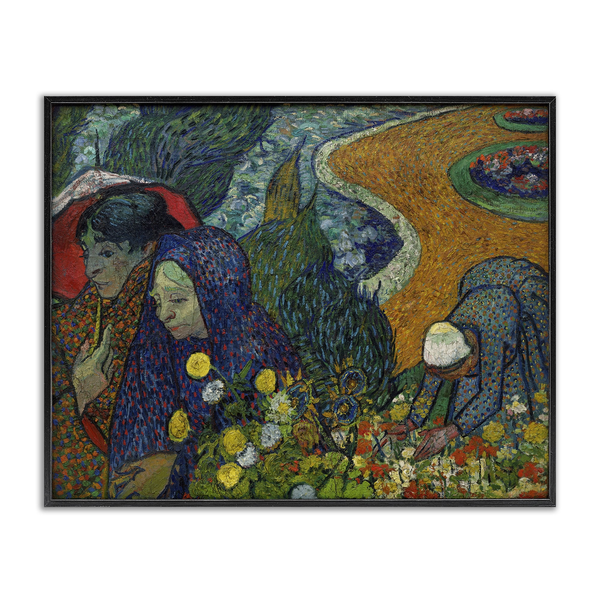 Stupell Industries Van Gogh Memory of Garden at Etten People Painting Black Framed Art Print Wall Art, 30 x 24