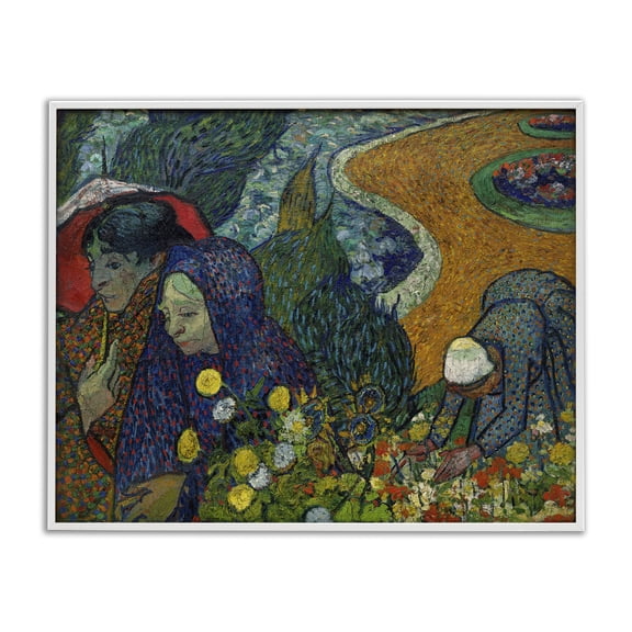 Stupell Industries Van Gogh Memory of Garden at Etten People Painting White Framed Art Print Wall Art, 20 x 16