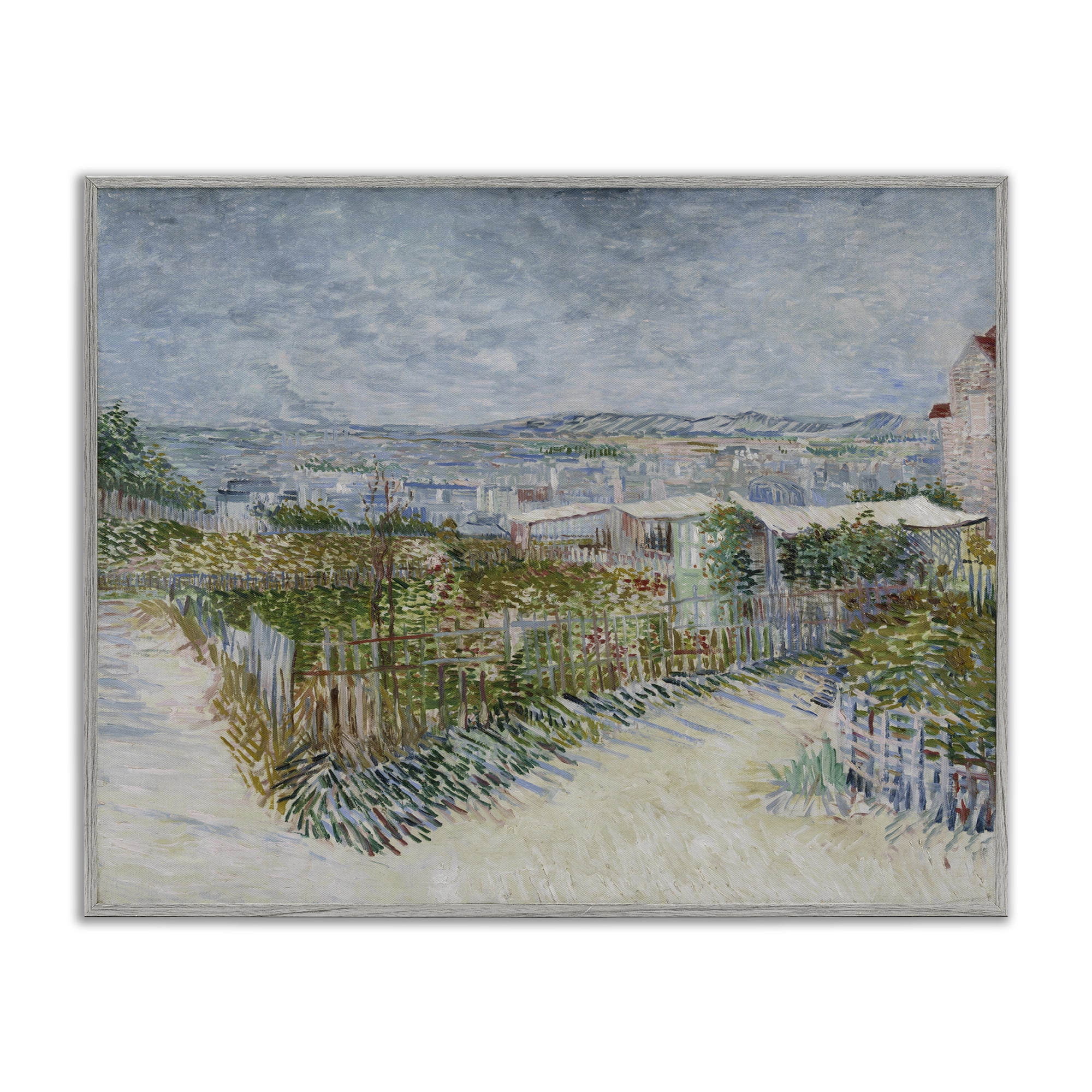 Stupell Industries Van Gogh Monmarte Landscape Landscape & Nature Painting Gray Framed Art Print Wall Art, 30 x 24