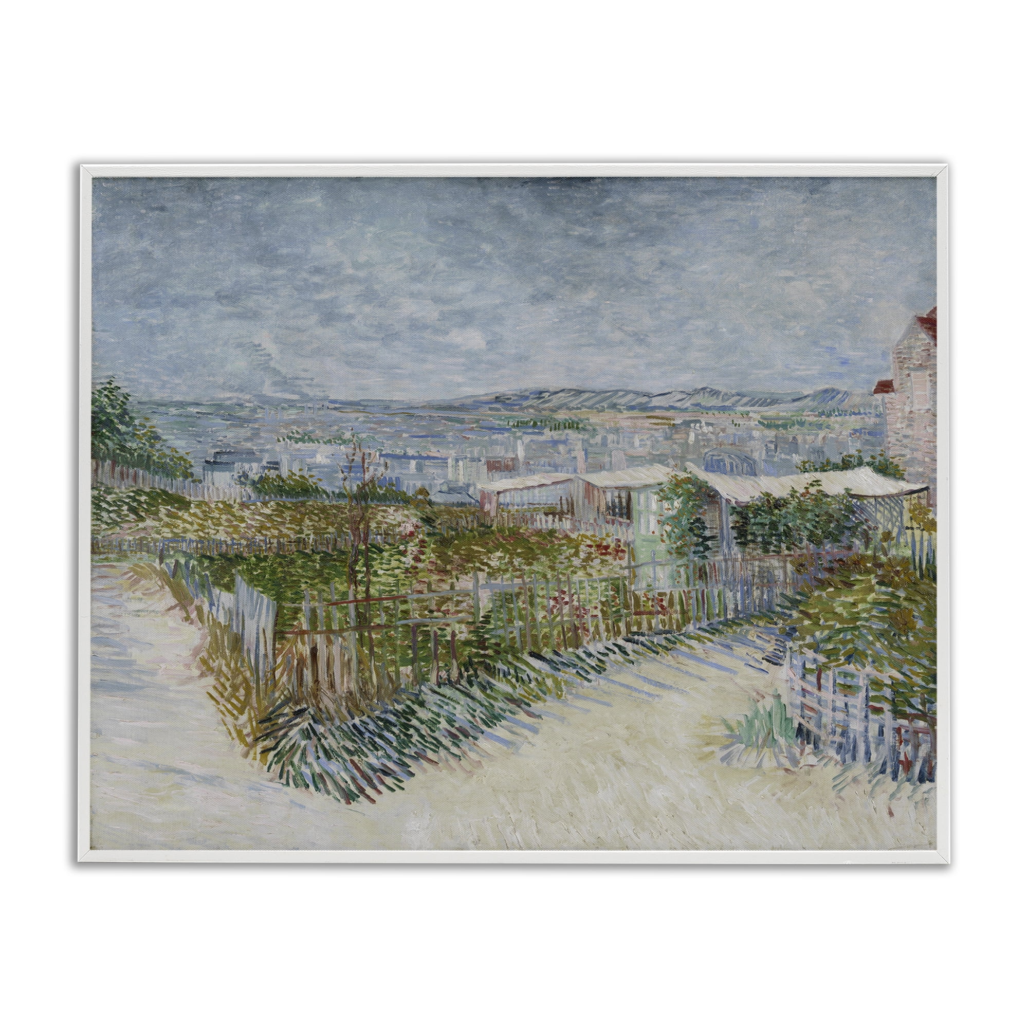 Stupell Industries Van Gogh Monmarte Landscape Landscape & Nature Painting White Framed Art Print Wall Art, 14 x 11