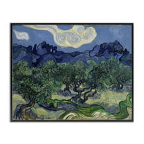 Stupell Industries Van Gogh Olive Trees Landscape Landscape & Nature Painting Black Framed Art Print Wall Art, 14 x 11