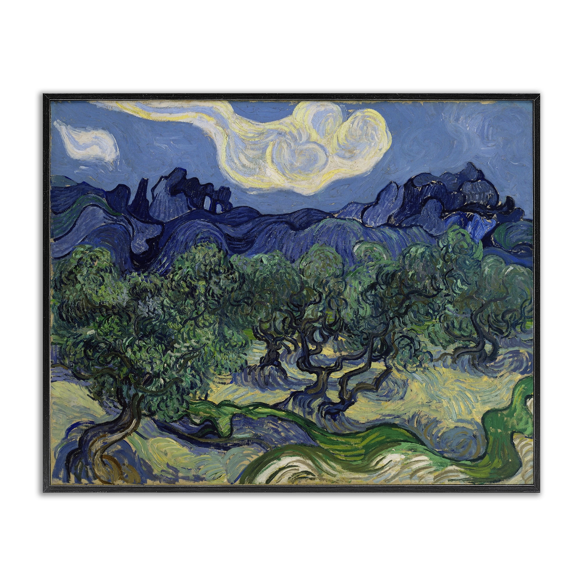 Stupell Industries Van Gogh Olive Trees Landscape Landscape & Nature Painting Black Framed Art Print Wall Art, 20 x 16