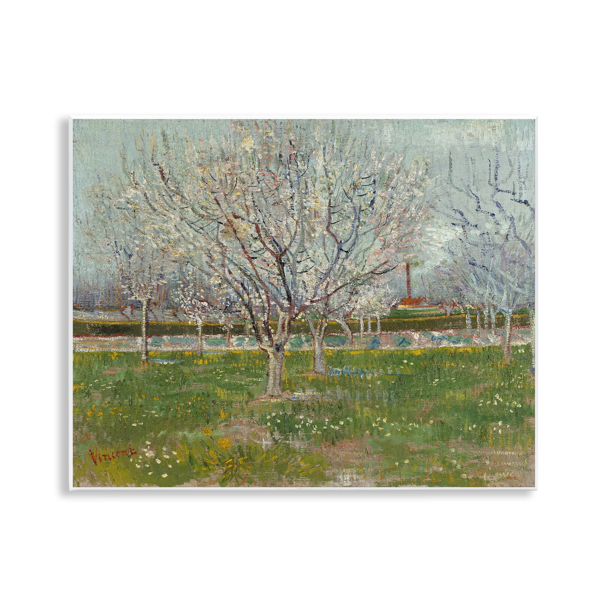 Stupell Industries Van Gogh Orchard in Blossom Landscape & Nature Painting Unframed Art Print Wall Art, 14 x 11