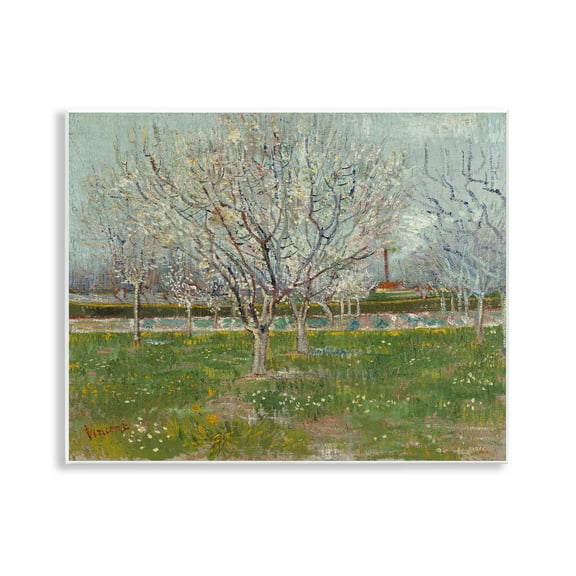 Stupell Industries Van Gogh Orchard in Blossom Landscape & Nature Painting Unframed Art Print Wall Art, 14 x 11