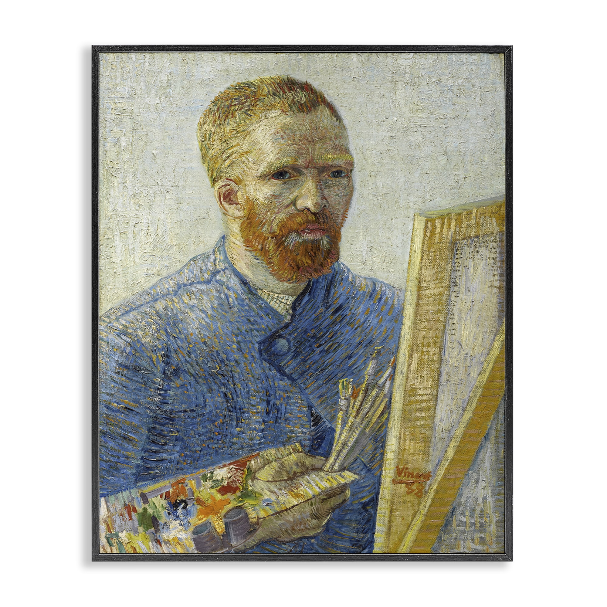 Stupell Industries Van Gogh Painter Self Portrait People Painting Black Framed Art Print Wall Art, 11 x 14