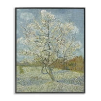 Stupell Industries Van Gogh Pink Peach Tree Landscape & Nature Painting Black Framed Art Print Wall Art, 11 x 14