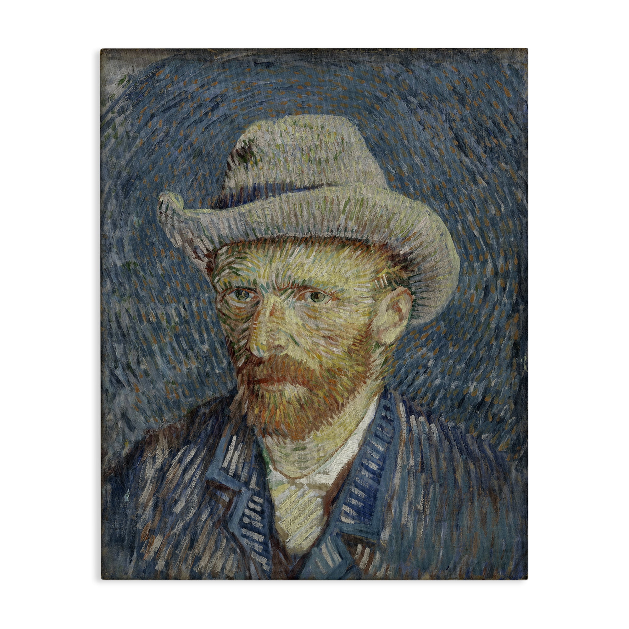 Stupell Industries Van Gogh Portrait with Hat People Painting Wrapped Canvas Art Print Wall Art, 36 x 48