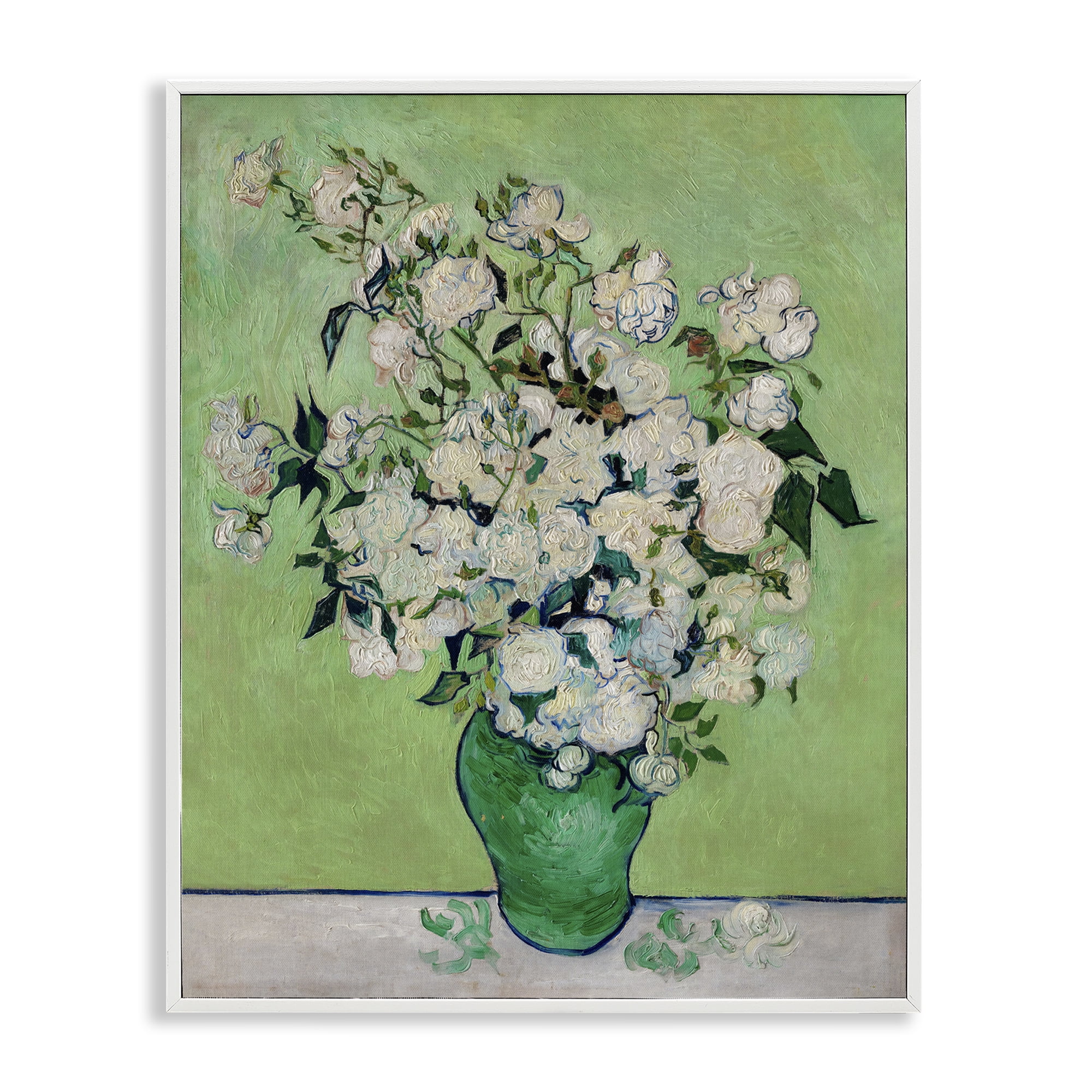 Stupell Industries Van Gogh Roses Botanical & Floral Painting White Framed Art Print Wall Art, 11 x 14