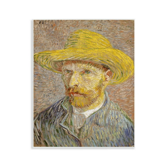 Stupell Industries Van Gogh Straw Hat Portrait People Painting Unframed Art Print Wall Art, 11 x 14