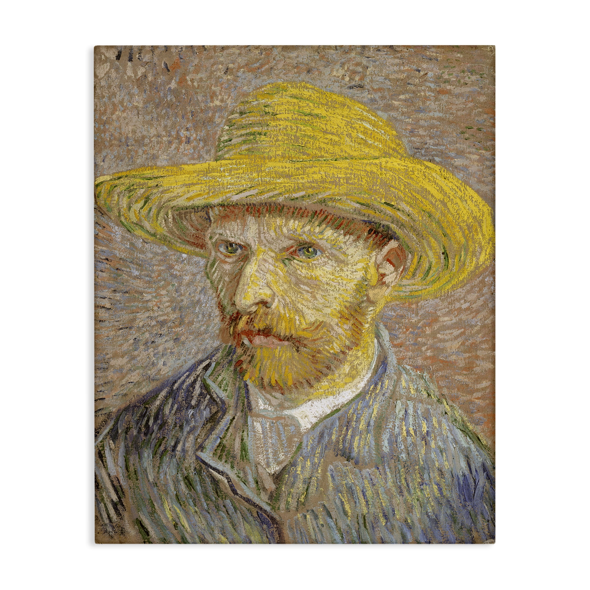 Stupell Industries Van Gogh Straw Hat Portrait People Painting Wrapped Canvas Art Print Wall Art, 30 x 40