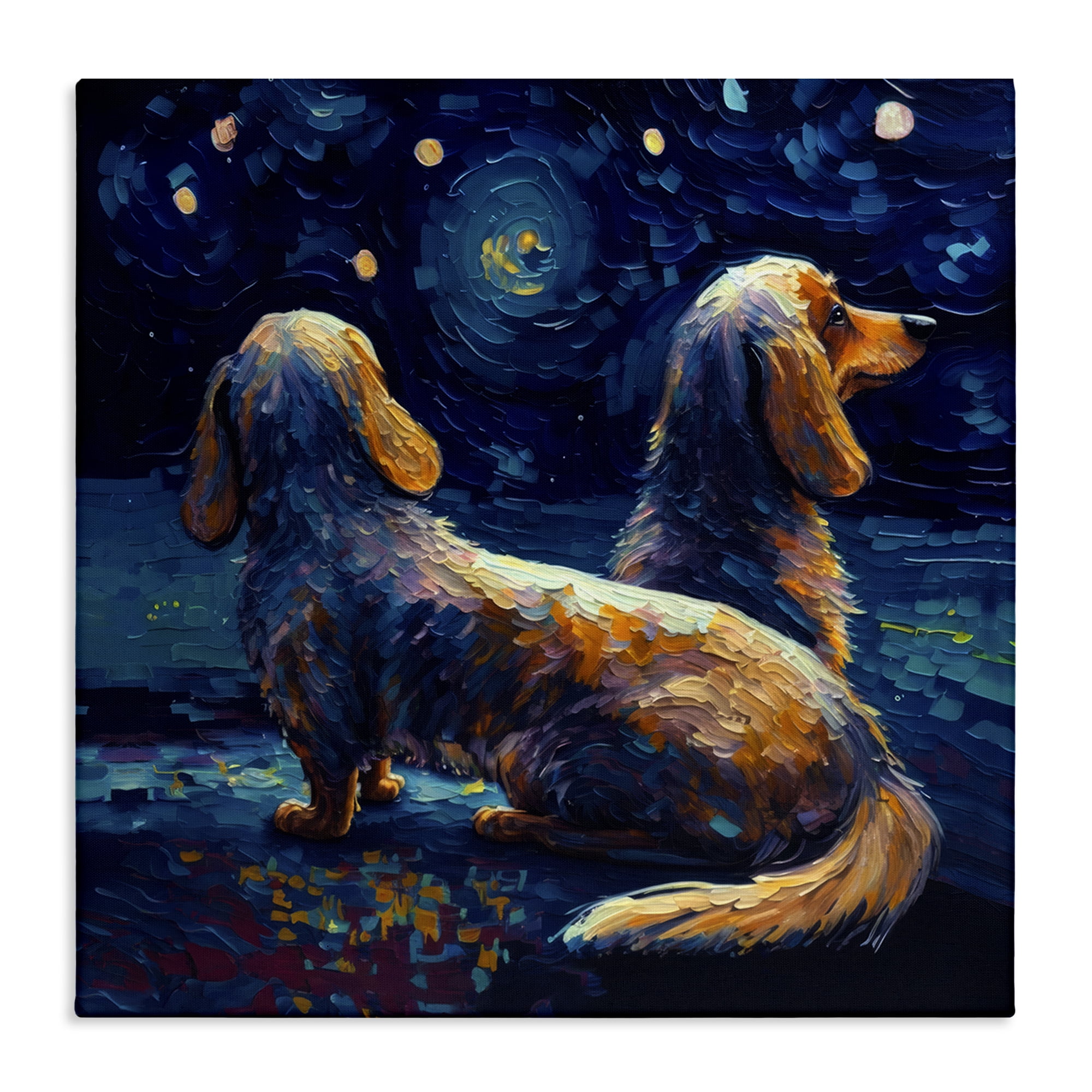 Stupell Industries Van Gogh Style Dogs Animals Painting Wrapped Canvas Art Print Wall Art, 24 x 24