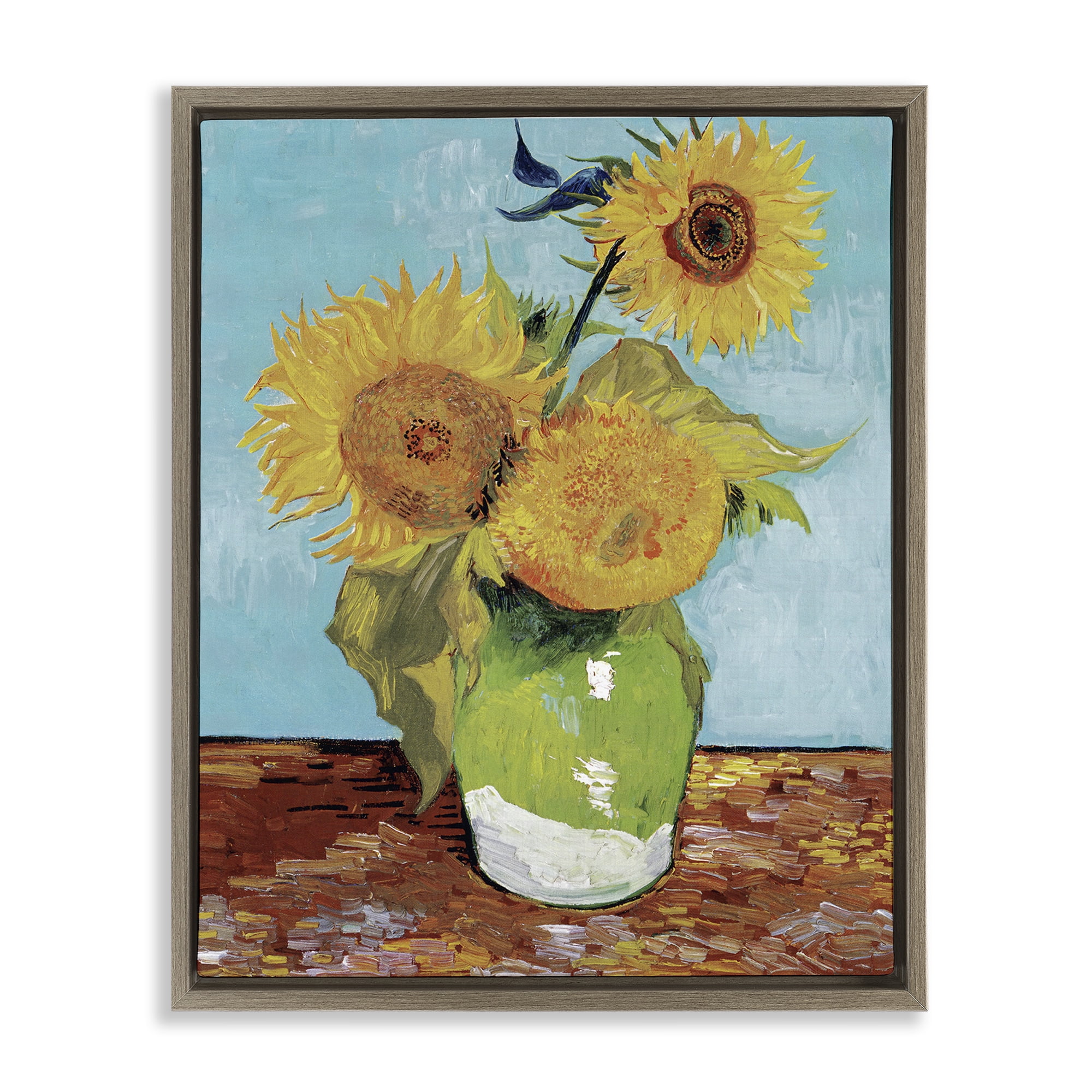 Stupell Industries Van Gogh Sunflowers Botanical & Floral Painting Brown Floater Framed Art Print Wall Art, 25 x 31
