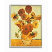 Stupell Industries Van Gogh Sunflowers Classic Painting Gray Framed Art Print Wall Art, 11x14, by Vincent Van Gogh