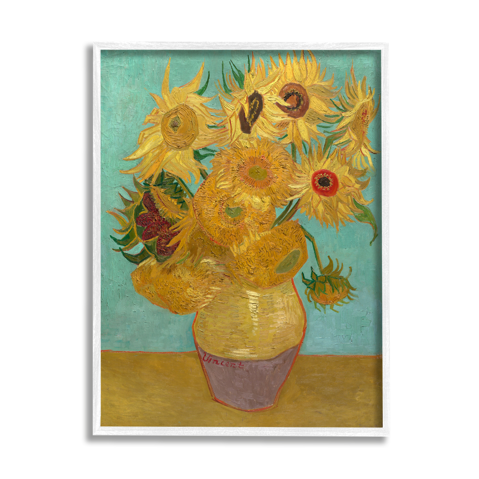 Stupell Industries Van Gogh Sunflowers Post Impressionist Painting Framed Art Print Wall Art, 16x20, By Vincent Van Gogh
