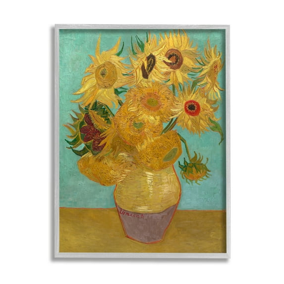 Stupell Industries Van Gogh Sunflowers Post Impressionist Painting Framed Art Print Wall Art, 24x30, By Vincent Van Gogh