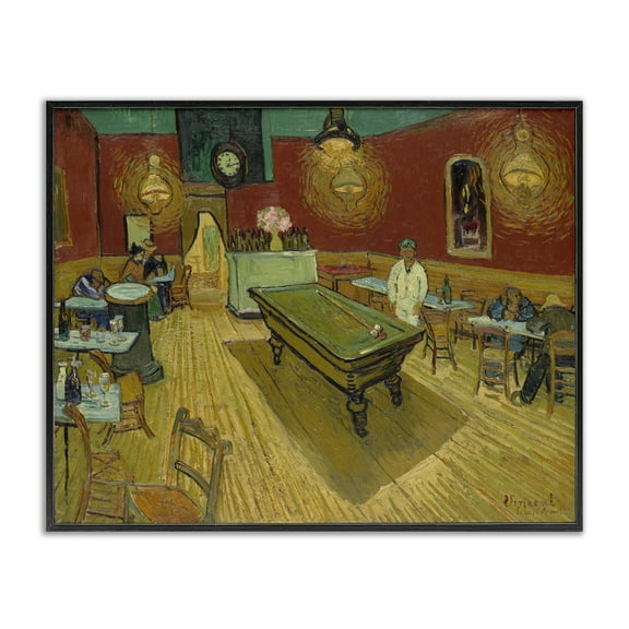 Stupell Industries Van Gogh The Night Café Buildings & Architecture Painting Black Framed Art Print Wall Art, 14 x 11