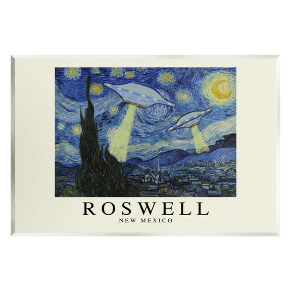Stupell Industries Van Gogh UFO Roswell NM Travel & Places Painting Unframed Art Print Wall Art
