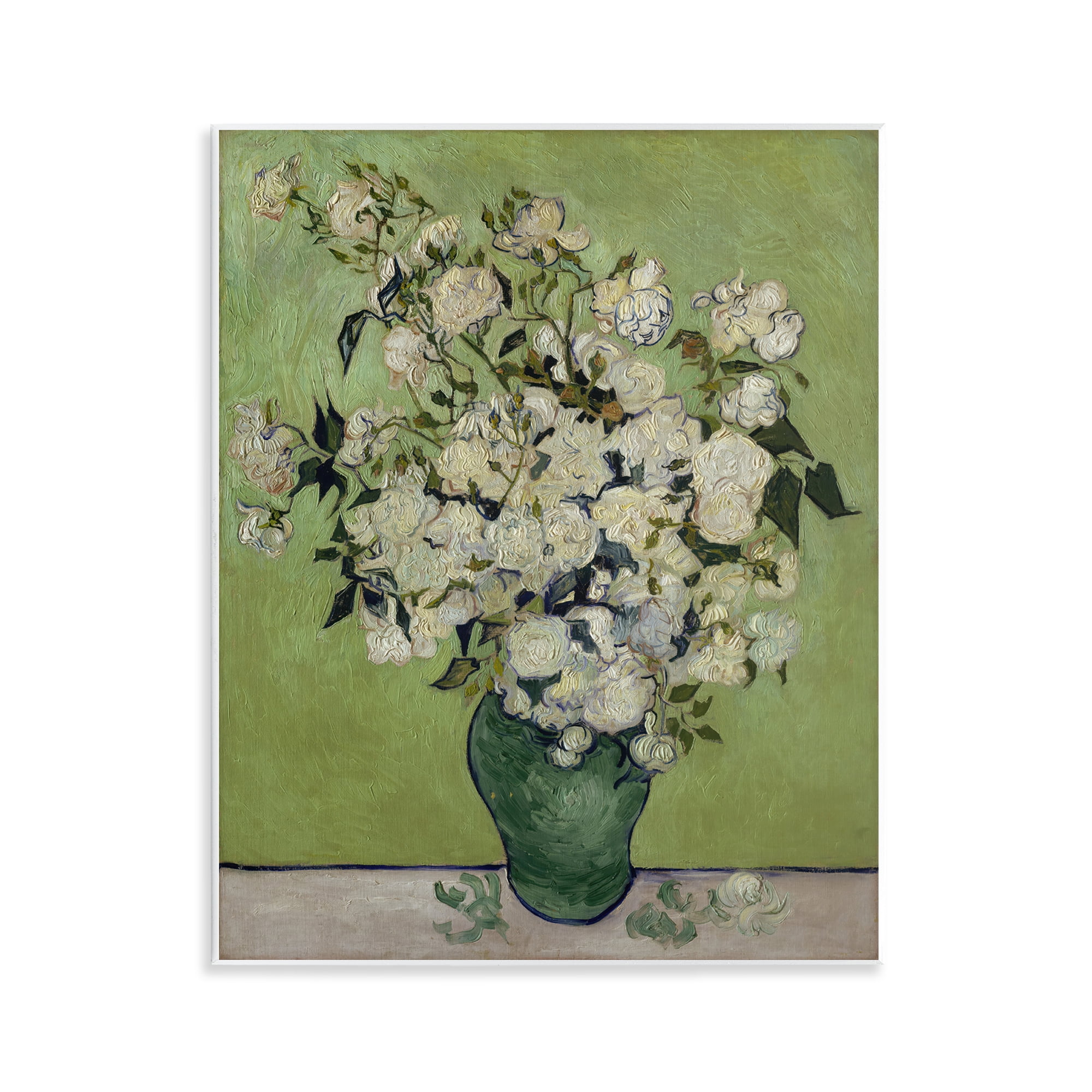 Stupell Industries Van Gogh Vase of Roses Plants & Flowers Painting Unframed Art Print Wall Art, 11 x 14