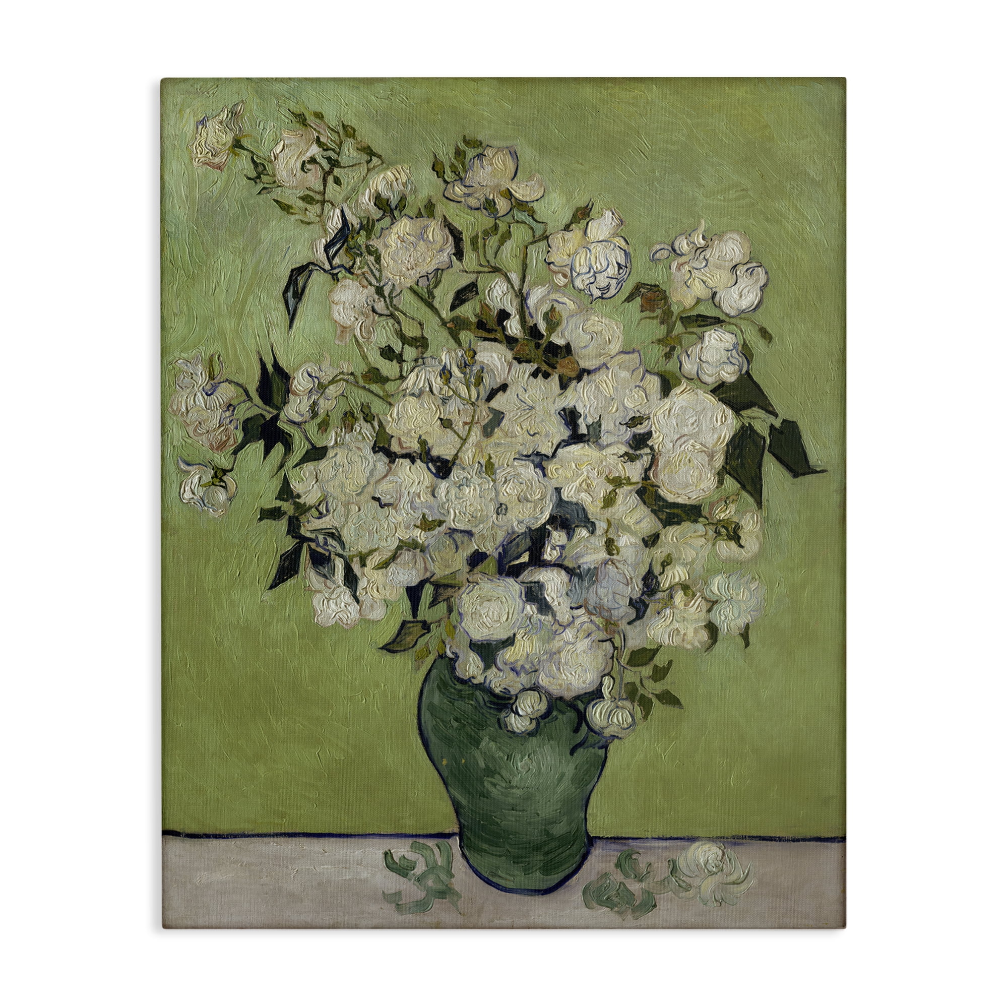 Stupell Industries Van Gogh Vase of Roses Plants & Flowers Painting Wrapped Canvas Art Print Wall Art, 16 x 20