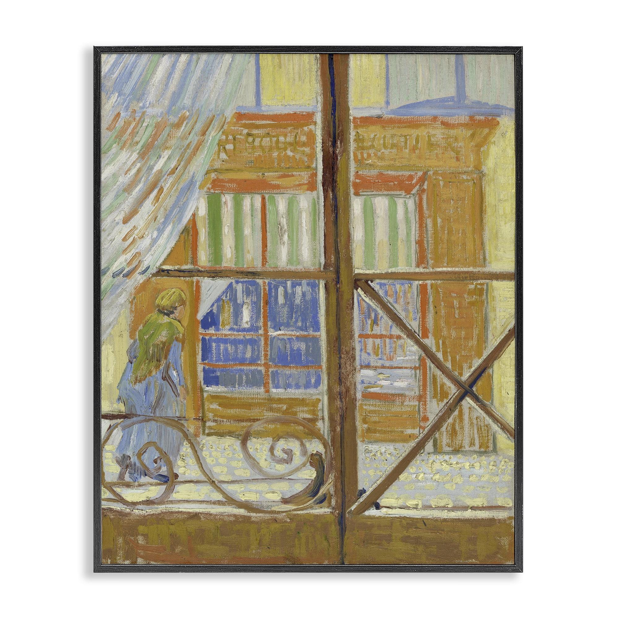 Stupell Industries Van Gogh View of Butcher's Shop Buildings & Architecture Painting Black Framed Art Print Wall Art, 11 x 14