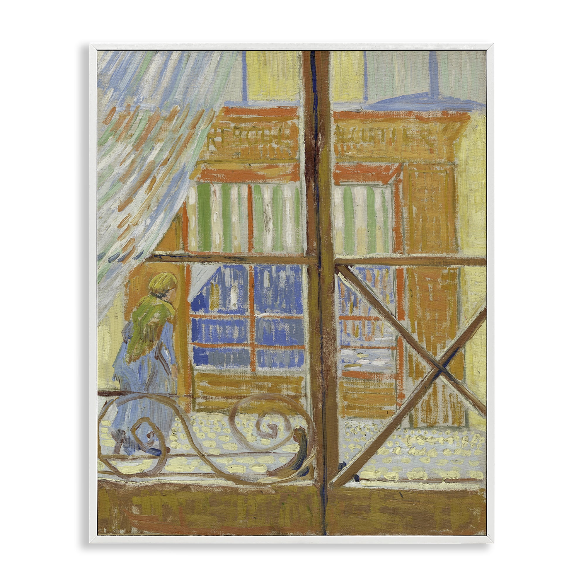 Stupell Industries Van Gogh View of Butcher's Shop Buildings & Architecture Painting White Framed Art Print Wall Art, 16 x 20