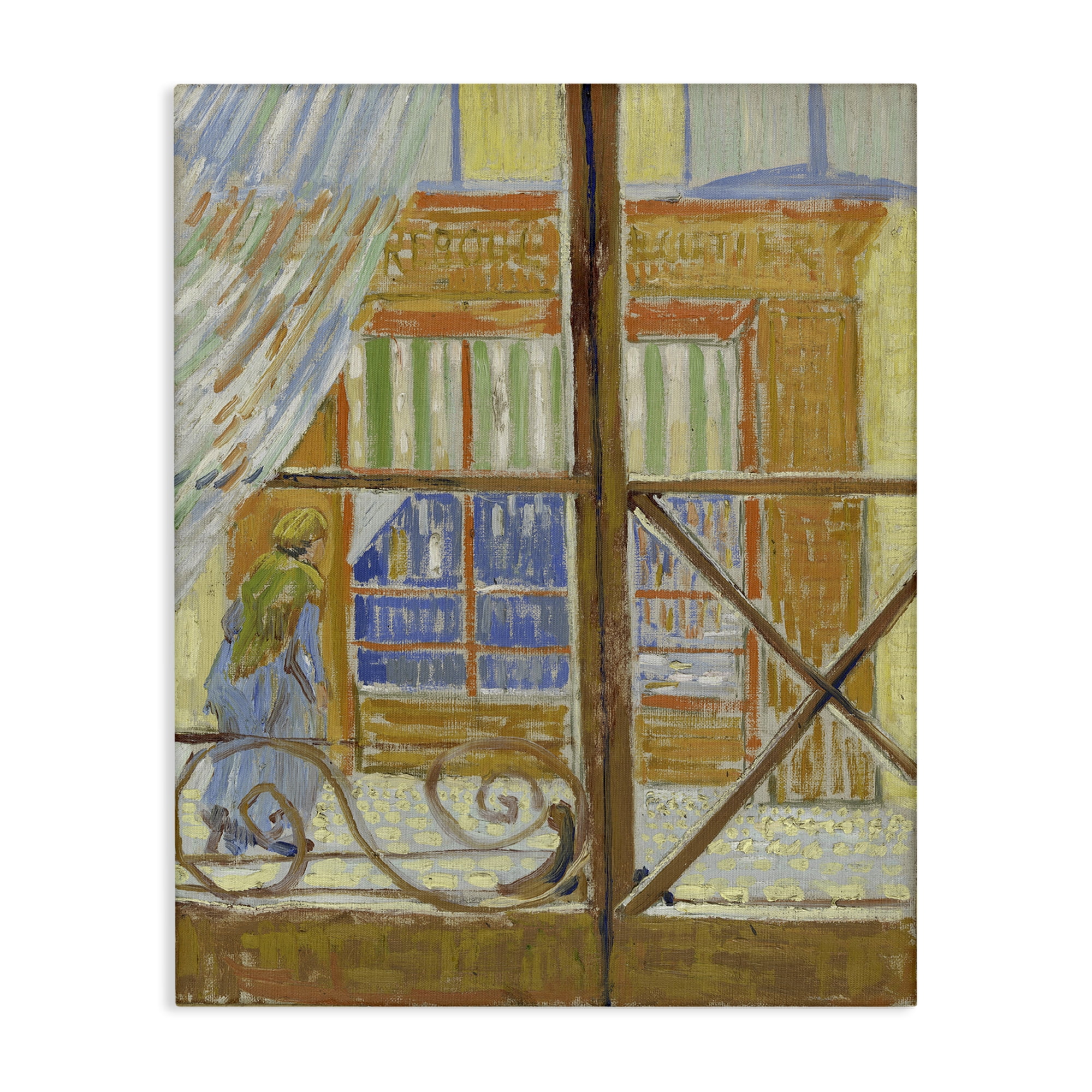 Stupell Industries Van Gogh View of Butcher's Shop Buildings & Architecture Painting Wrapped Canvas Art Print Wall Art, 24 x 30