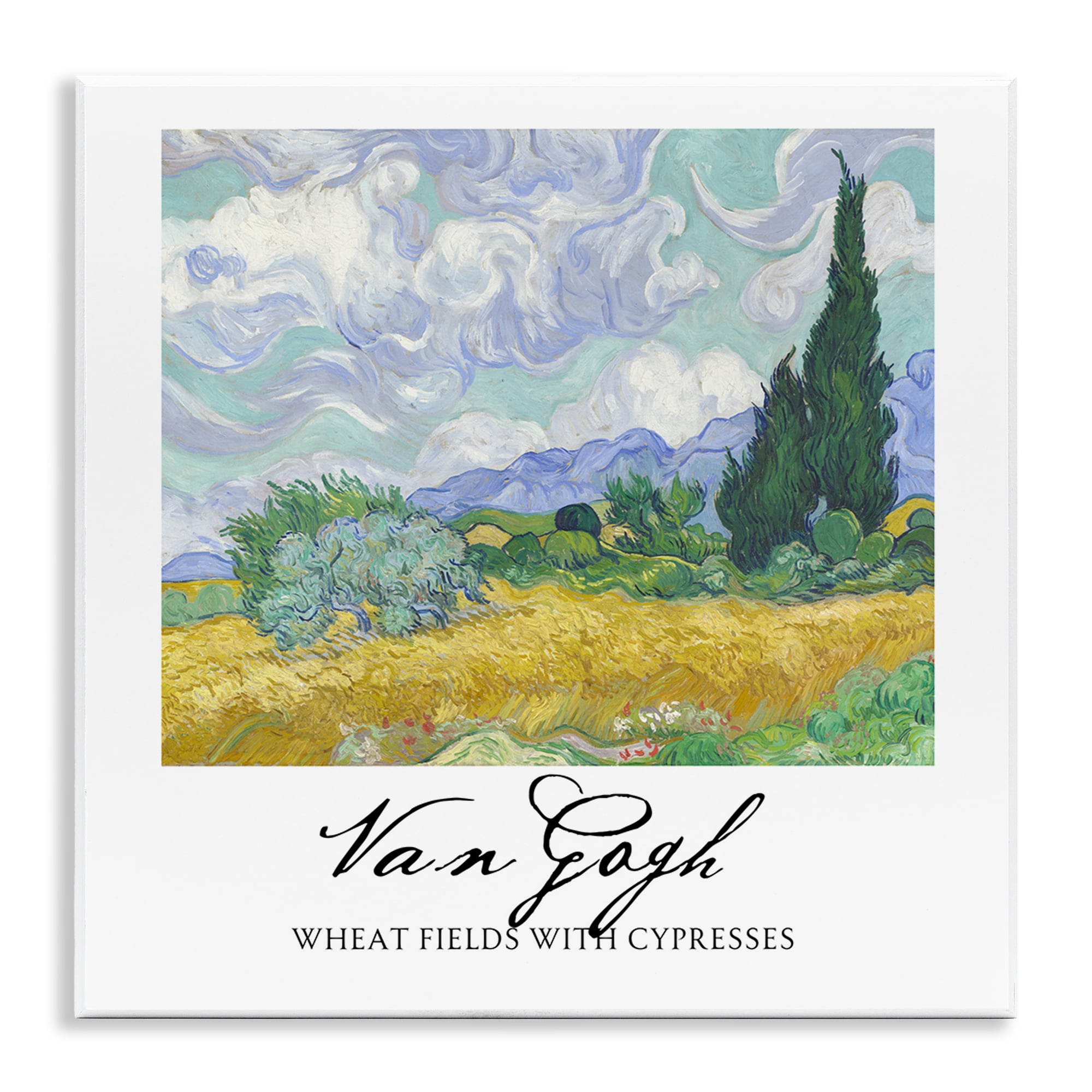 Stupell Industries Van Gogh Wheat Field with Cypresses Wall Plaque Art, design by Vintage Hustle