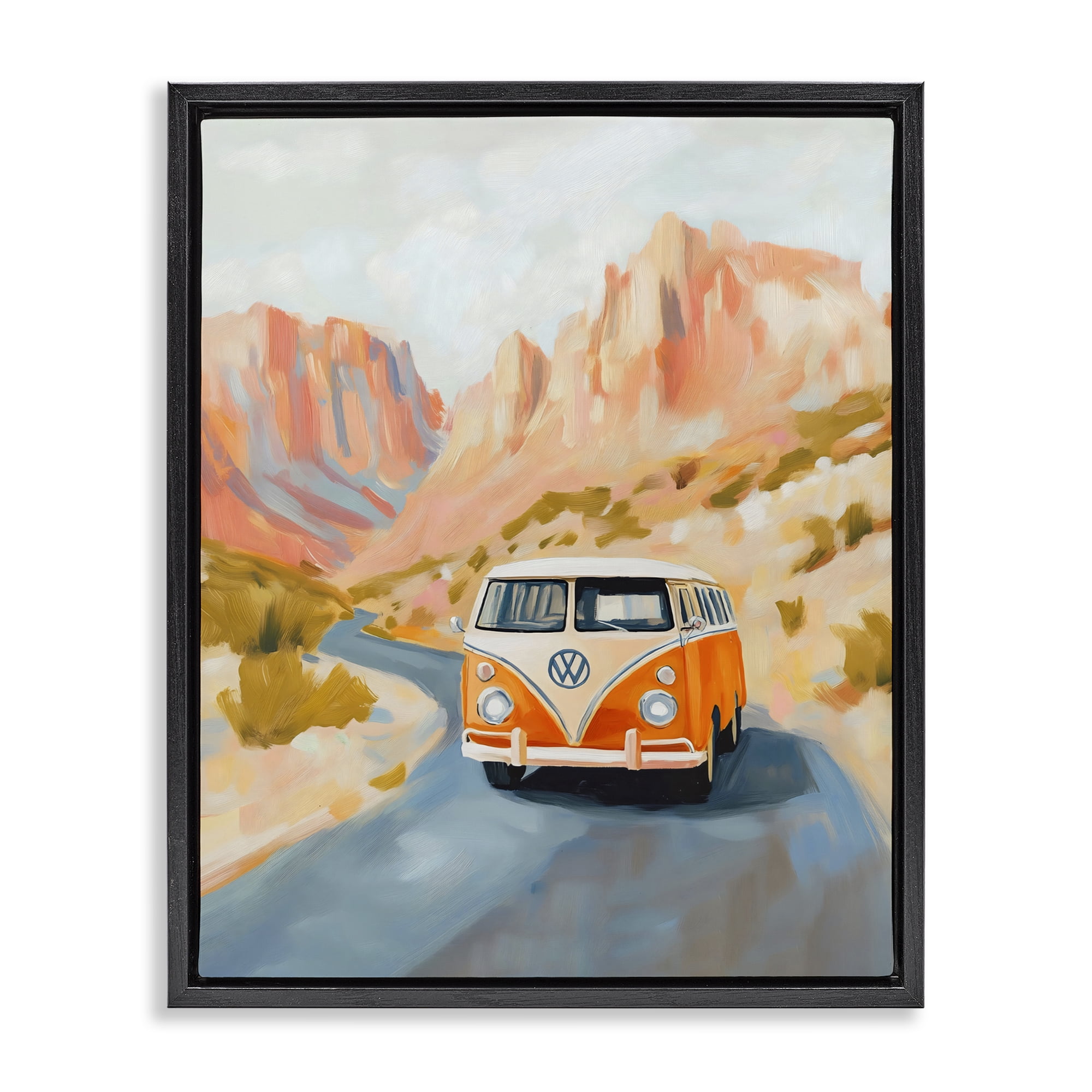 Stupell Industries Van Life Desert Canyon Black Framed Floater Canvas Wall Art, design by The Prints Vibe