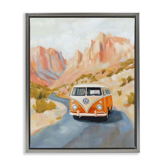 Stupell Industries Modern Van Life Desert Canyon Gray Floating Frame Canvas Art, 17 x 21, by The Prints Vibe