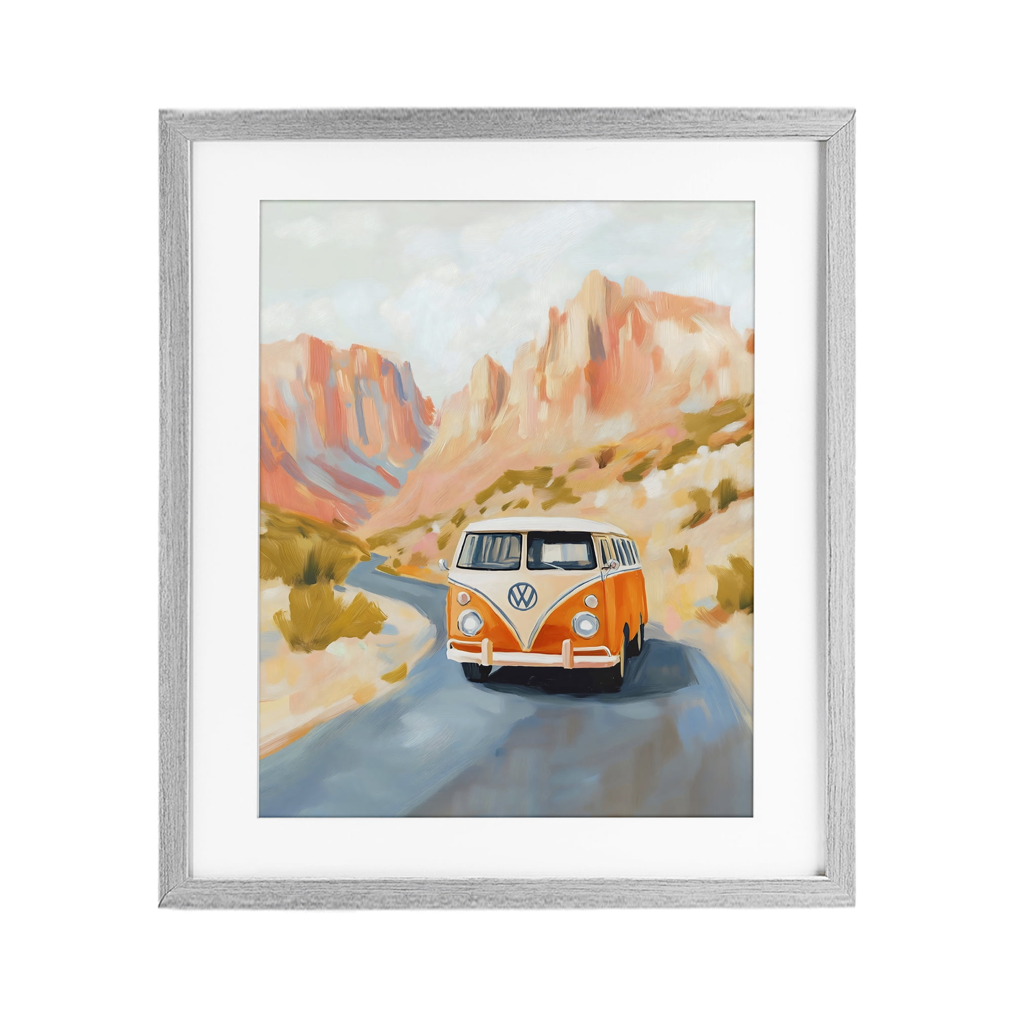 Stupell Industries Van Life Desert Canyon Gray Framed Print Under Glass, design by The Prints Vibe