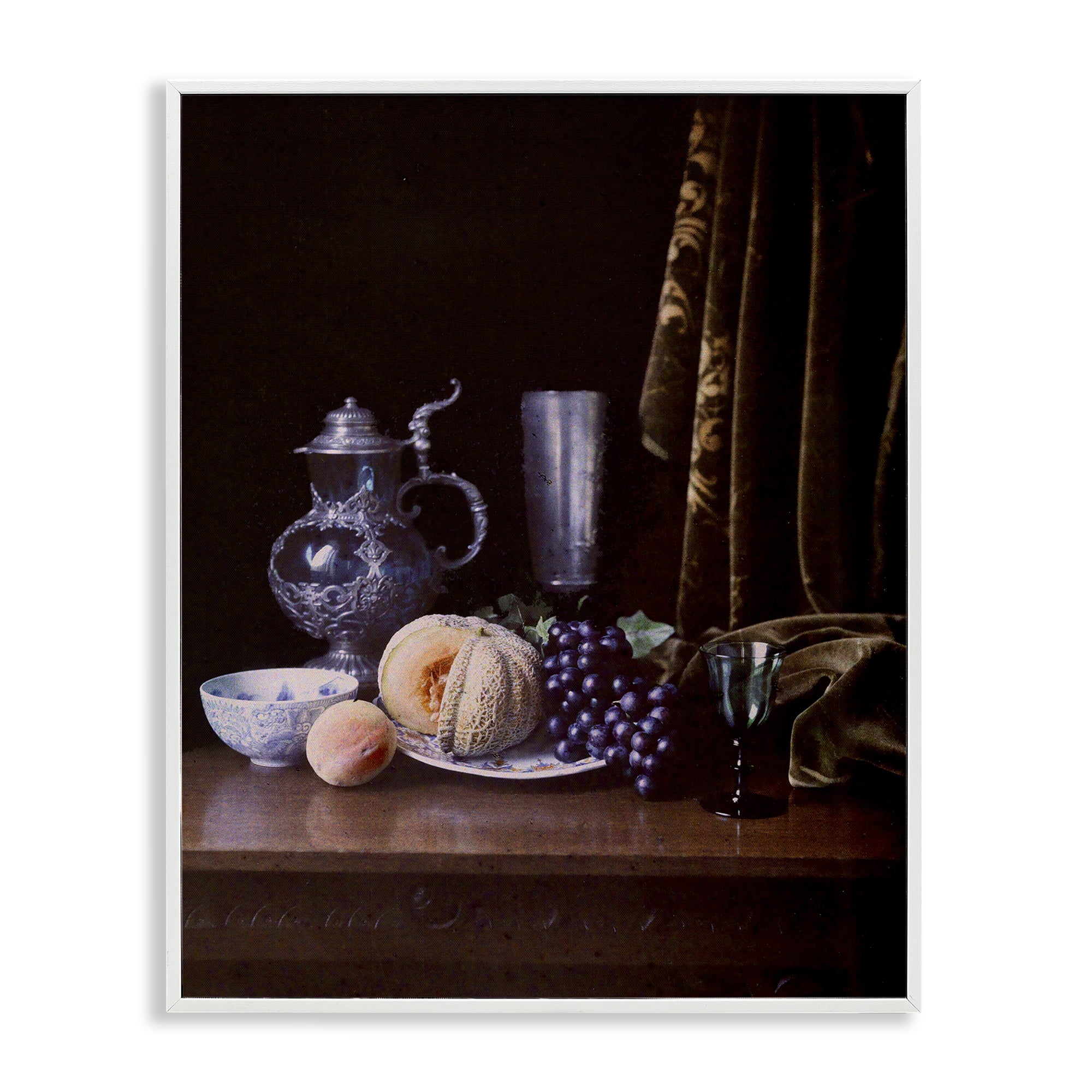 Stupell Industries Vanitas Still Life Food & Beverage Photography White Framed Art Print Wall Art, 16 x 20