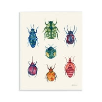 Stupell Industries Varied Beetle Chart Insects Painting Unframed Art Print Wall Art, 11 x 14