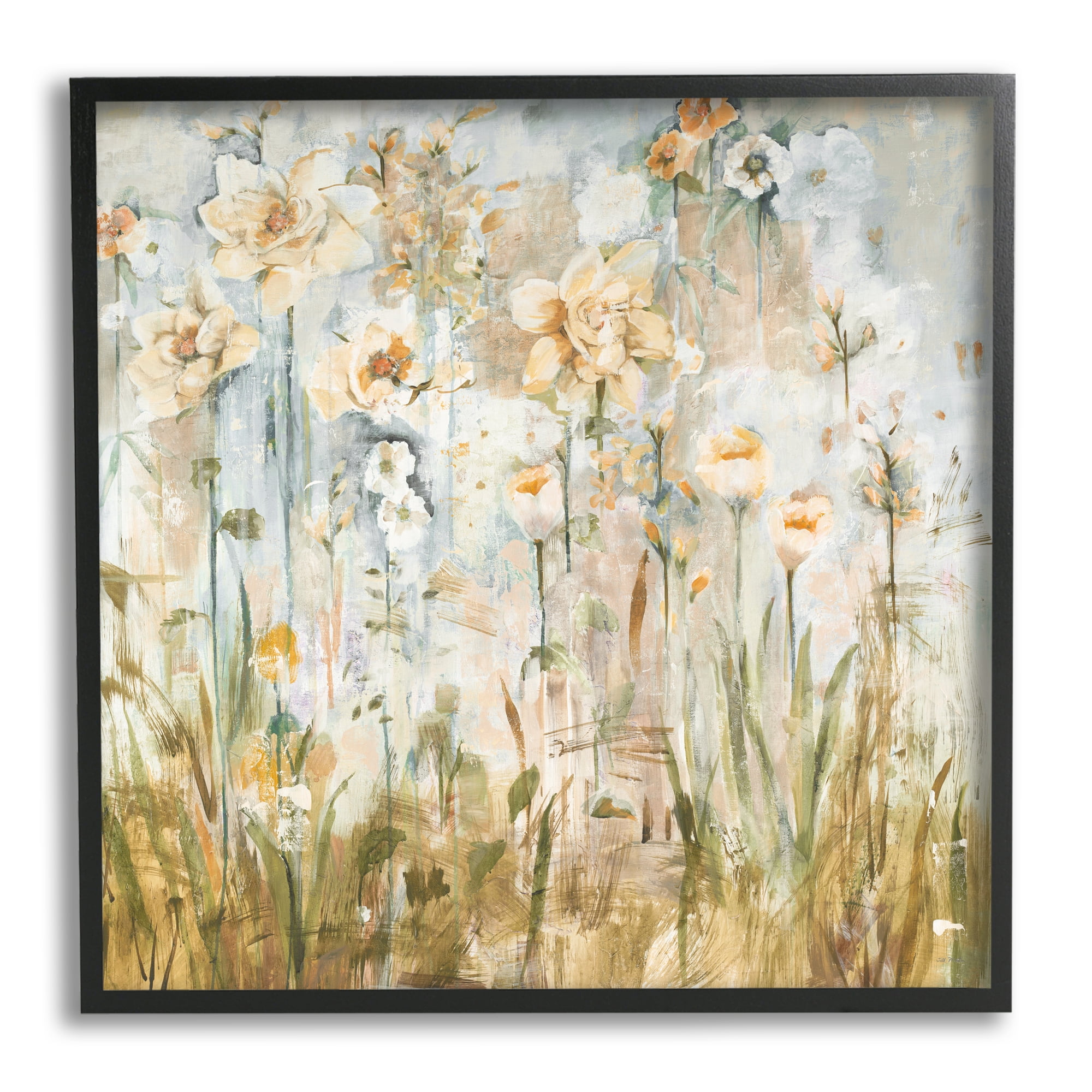 Stupell Industries Varied Blooming Flowers Among Grasses Boho Painting Painting Black Framed Art Print Wall Art, Design by Jill Martin