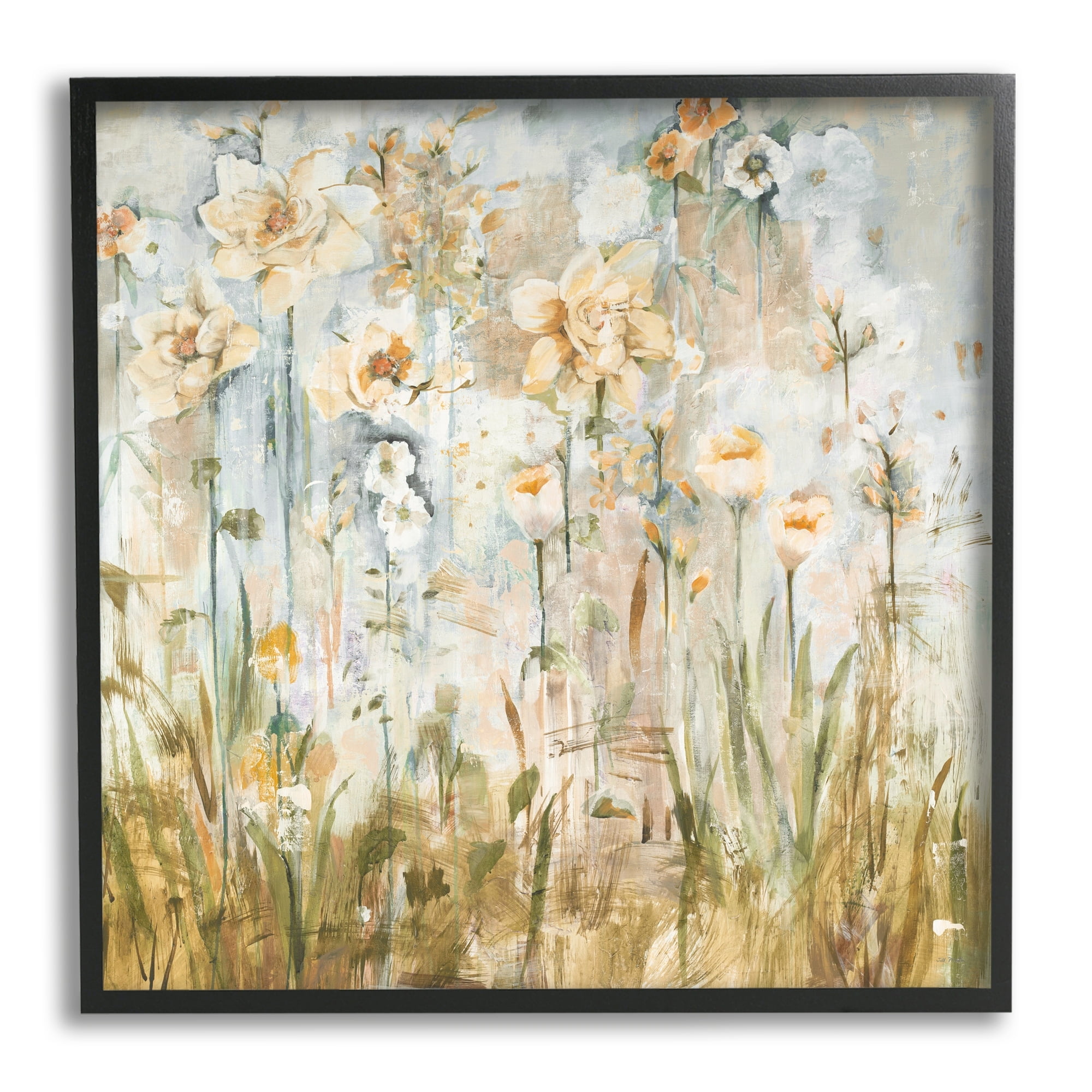 Stupell Industries Varied Blooming Flowers Among Grasses Boho Painting Painting Black Framed Art Print Wall Art, Design by Jill Martin