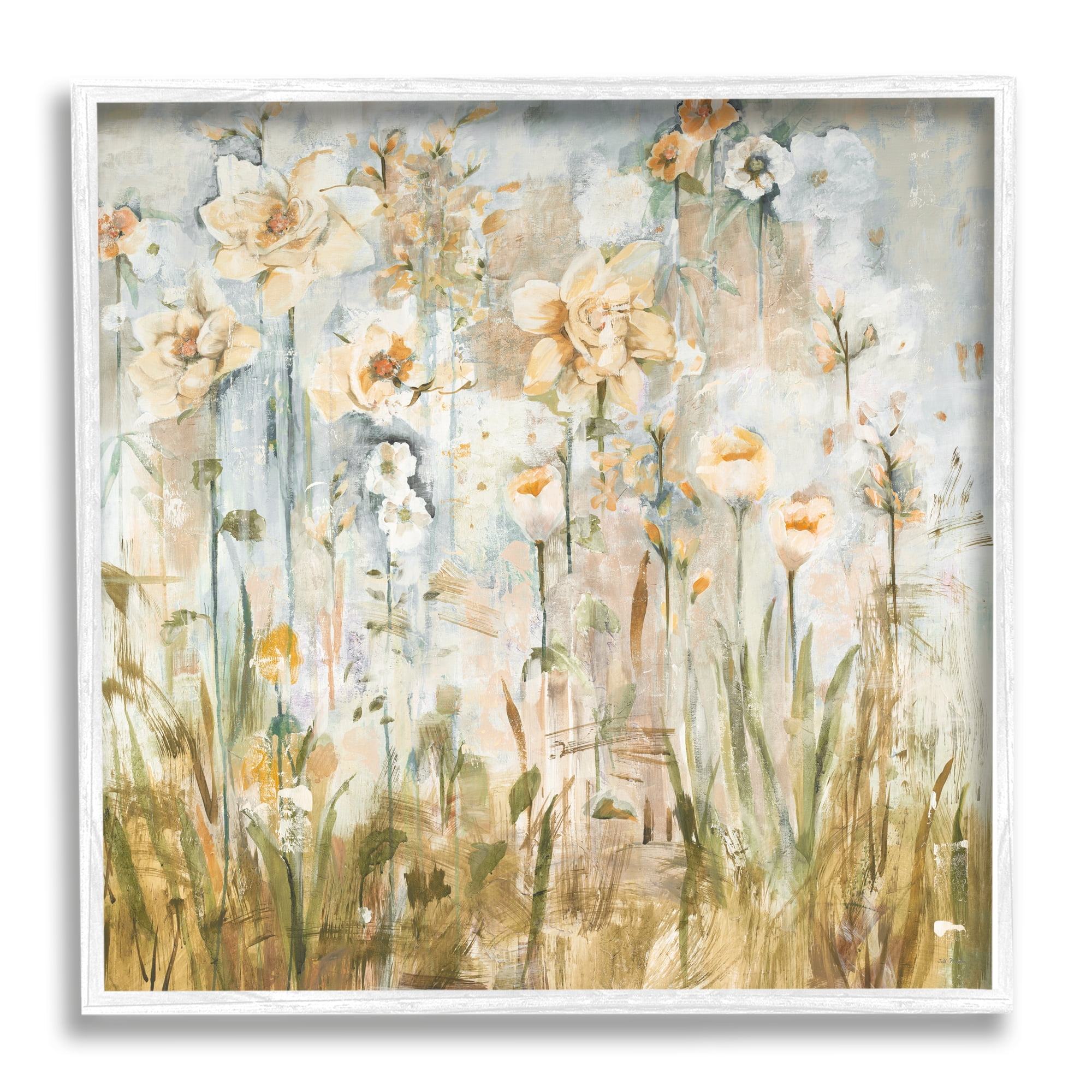 Stupell Industries Varied Blooming Flowers Among Grasses Boho Painting Painting White Framed Art Print Wall Art, Design by Jill Martin