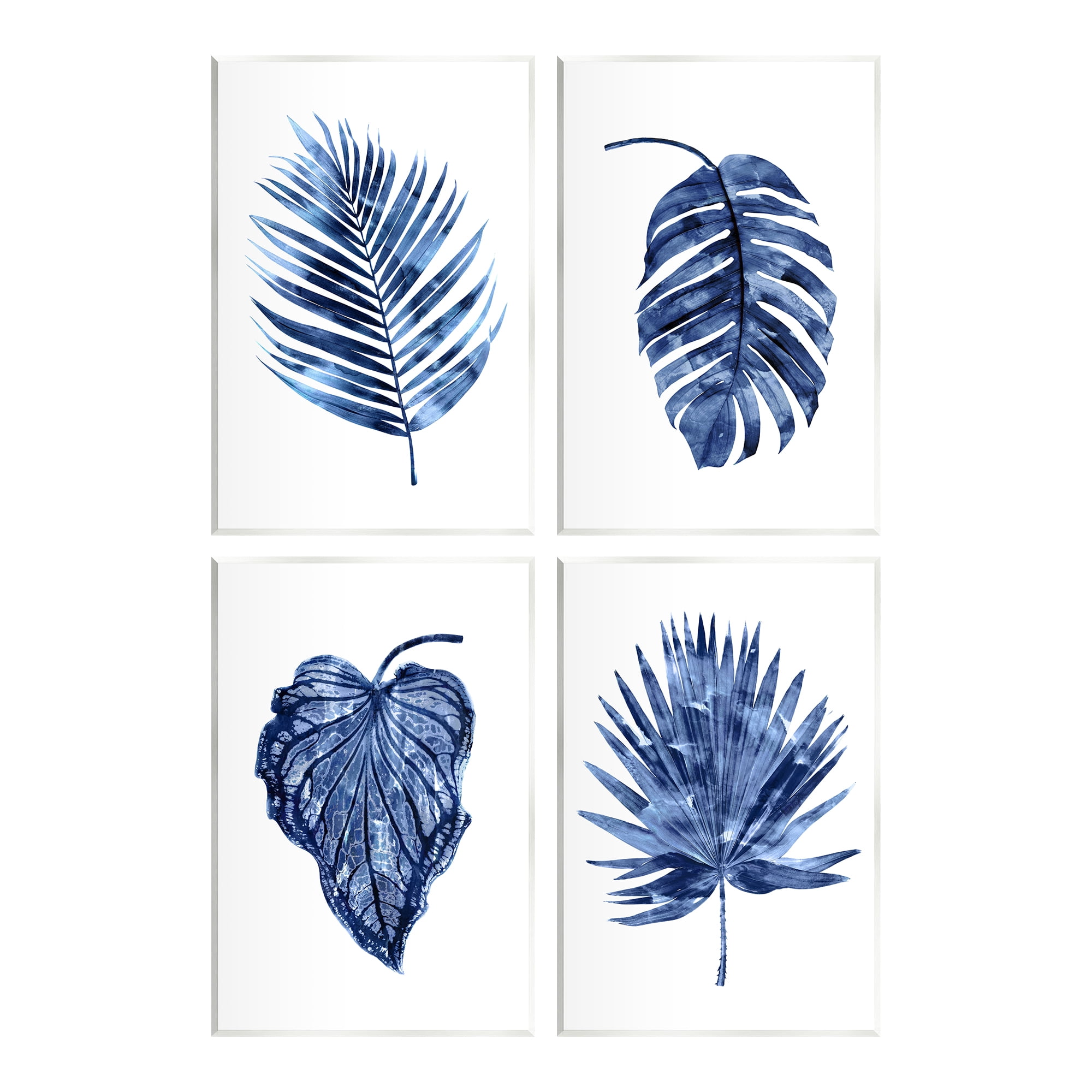 Stupell Industries Varied Blue Leaves Simple Botanical Plant Shapes Graphic Art Unframed Art Print Wall Art, Set of 4, Design by Melonie Miller