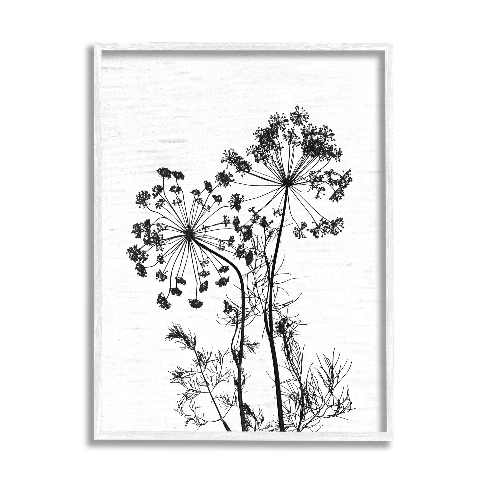 Stupell Industries Varied Botanical Herbs Casual Wildflower Birch Pattern Graphic Art White Framed Art Print Wall Art, Design by Lettered and Lined