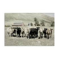 Stupell Industries Varied Cattle on Farm Landscape Painting Gallery Wrapped Canvas Art Print Wall Art, 24 x 16